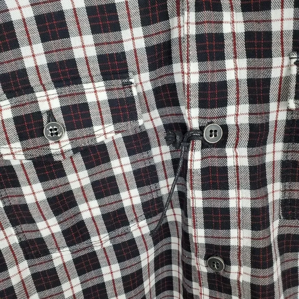 PAIGE Hunter Plaid Shirt Slim Fit Dual Chest Flap Pockets Button Down Cotton Men - Picture 6 of 8
